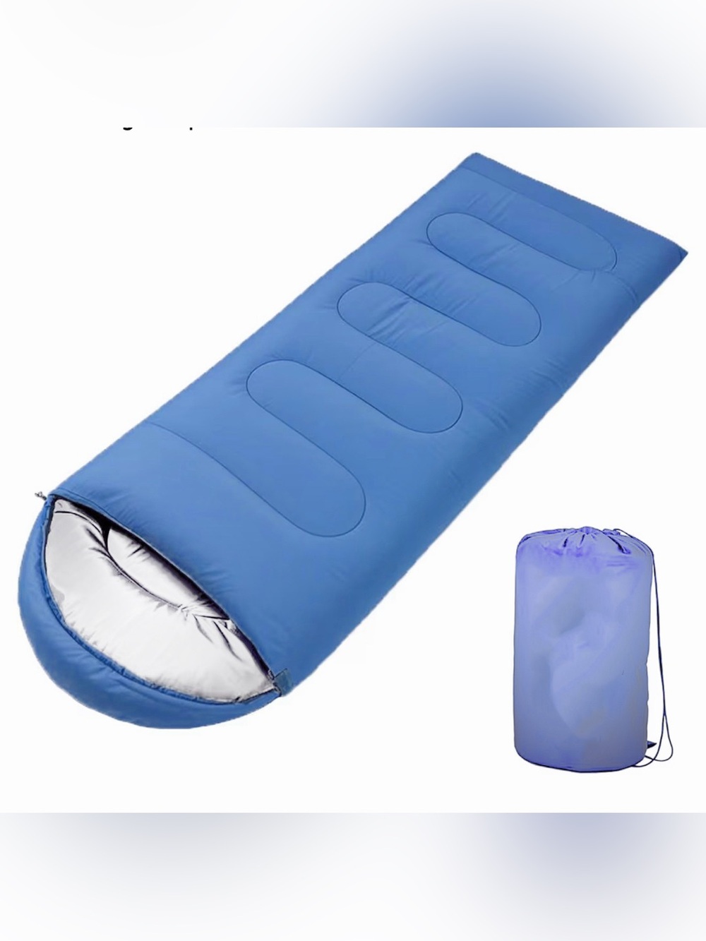 Wind Tour 3 Season Lightweight Waterproof Sleeping Bag Blue adults 84.6"x31.5"